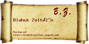 Blahut Zoltán névjegykártya
